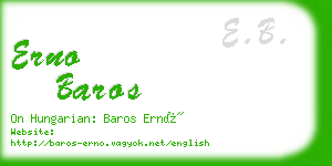 erno baros business card